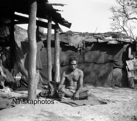 Aboriginal Man Portrait near Barron Falls, Cairns, Queensland Australia Vintage Photo Reprint by James Dearden Holmes