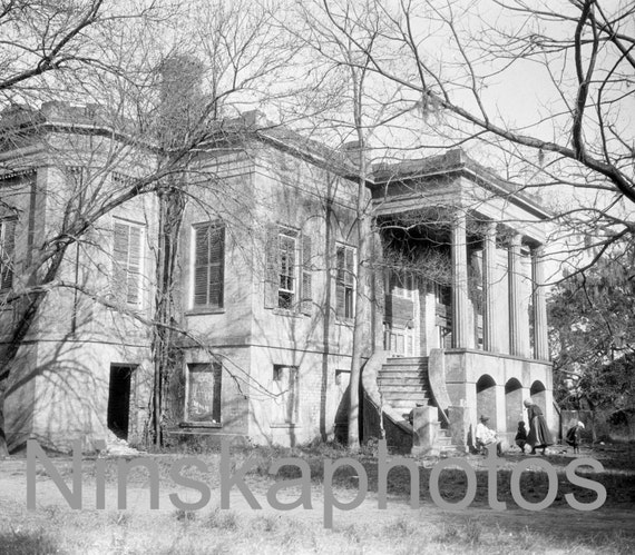 Old Hermitage Mansion in Savannah, Georgia, United States, 1920s antique photo reprint, wall art, wall decor, art photo, Americana