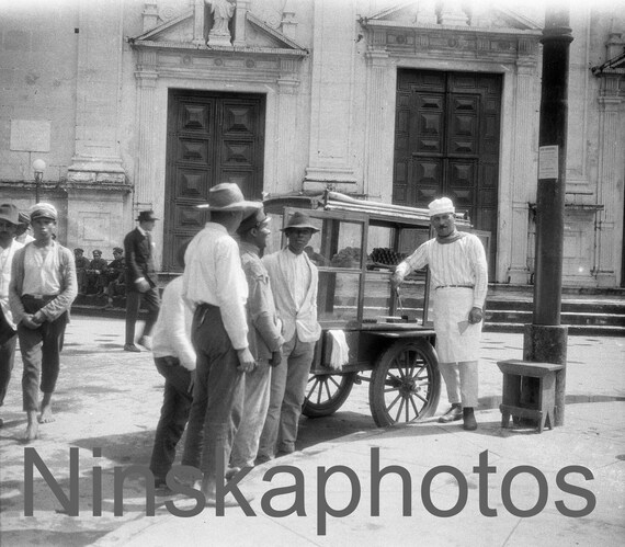 Salvador, Bahia, Brazil, Street Vendor and Friends, 1920s antique photo reprint, North Brazil, Brazilian History, Street Food, Wall Decor