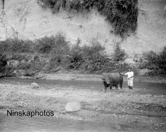 In Karbouwengat, Sianok Canyon, Bukittinggi - Sumatra, Indonesia - 1925 - Fine Art Antique Photo Print - BNW - Vintage Photo - 3337