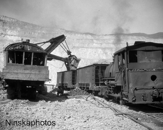 Bingham Copper Mine nr Salt Lake City, Utah - Bingham Canyon Mine - United States 1926 - Fine Art Antique Photo Print - Vintage Photo - 6075