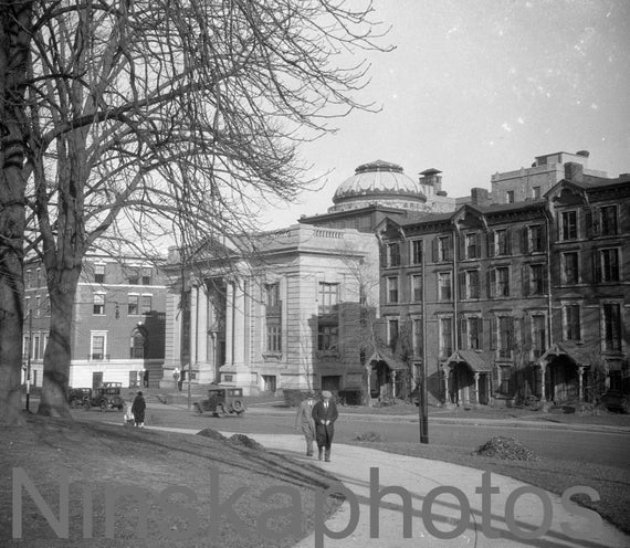 1926 Hartford, Connecticut, Trinity Street, CT United States, 1920s antique photo reprint - Street Scene - Vintage Motors - Automobile