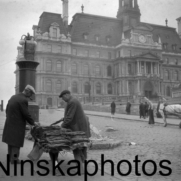 Montreal Street Scene, A tobacconist selling leaf in bundles, Canada, 1920s antique photo reprint, Street Scene, vintage photo