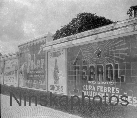 Advertising Wall in Para, Brazil by J. Dearden Holmes, 1920s antique photo reprint - Vintage Advertising, Guarana Advert
