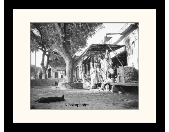 Street Scene in Benares, Varanasi, India Vintage Photo Reproduction by James Dearden Holmes - Historical Photography