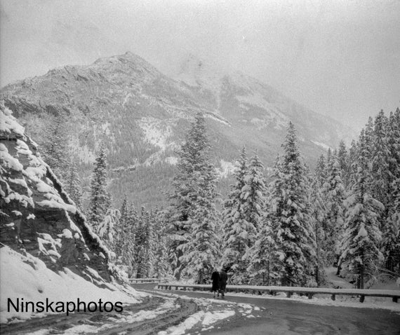 Mount Rundell after a snowstorm in Banff National Park, Alberta Canada 1926 - Fine Art Antique Photo Print - Vintage Photo - 6419