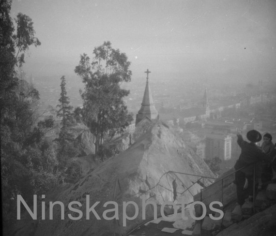 View of Santiago, Chile by J. Dearden Holmes, 1920s antique photo reprint - Available Framed