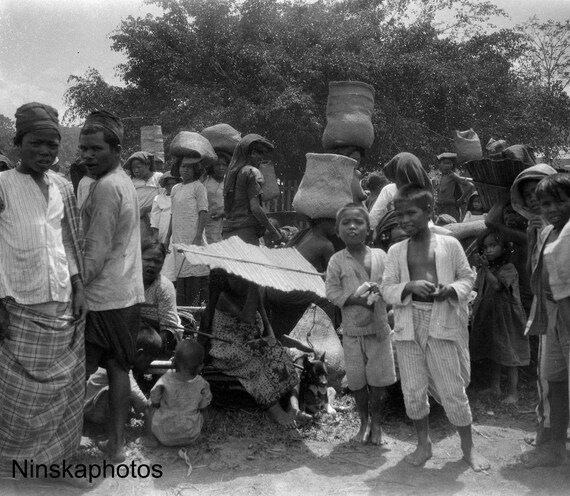 Porsea - Group of Locals - Rural Sumatra - Indonesia - 1925 - Fine Art Antique Photo Print - Vintage Photo - 3493