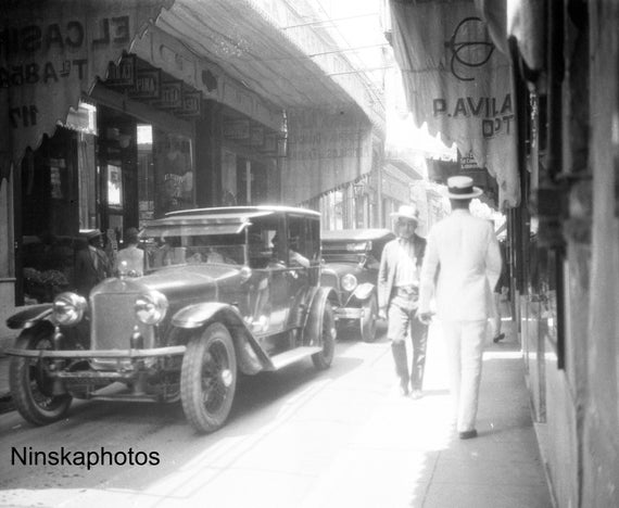 Havana Street Scene, Obispo Street, Cuba 1927 - Fine Art Antique Photo Print - Vintage Photo - 7952