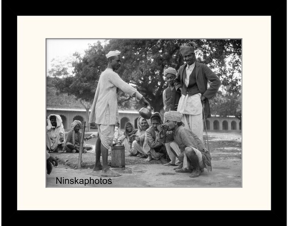 Drinking Water, Street Scene in Agra, India Vintage Photo Reproduction by James Dearden Holmes - Historical Photo