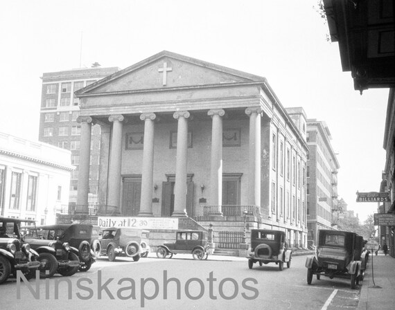 Christ Church, Savannah, Georgia, United States, 1920s antique photo reprint, pawn shop, wall art, art photo, Americana