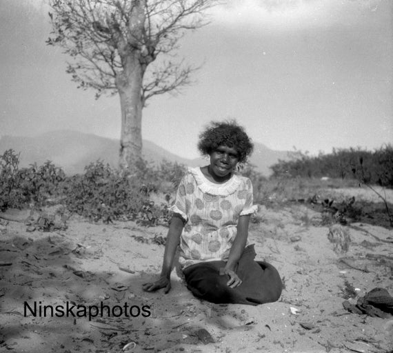 Aboriginal Woman 'Ruby' Portrait near Barron Falls, Cairns, Queensland Australia Vintage Photo Reprint by James Dearden Holmes