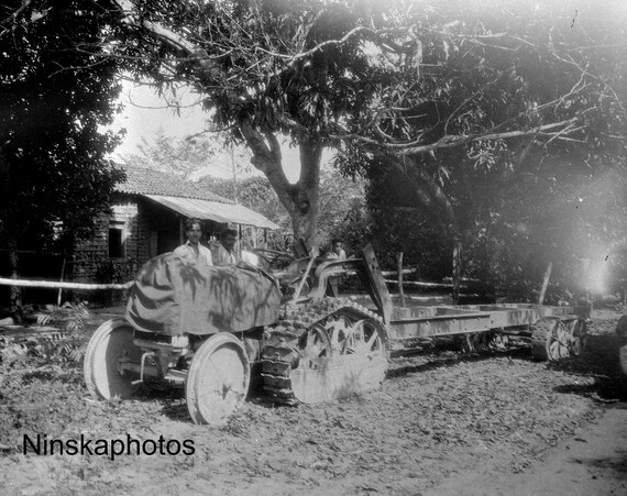 Ford Tractor for hauling wood in Amazon, Manaus Brazil 1927 - Fine Art Antique Photo Print - Vintage Photo - 9092