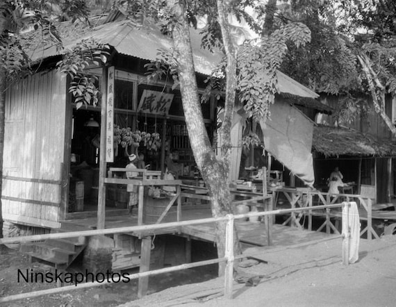 A Fruit Store, Singapore - Vintage Photo Reproduction by James Dearden Holmes - Historical Photo - Rickshaw - Street Scene