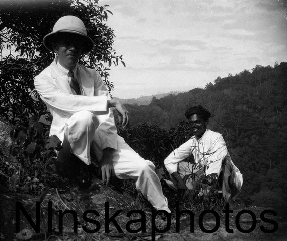 RP & 'Boy' in 1920s Kandy, Ceylon, Sri Lanka by J. Dearden Holmes, 1920s antique photo reprint - Photo History - Ceylon History