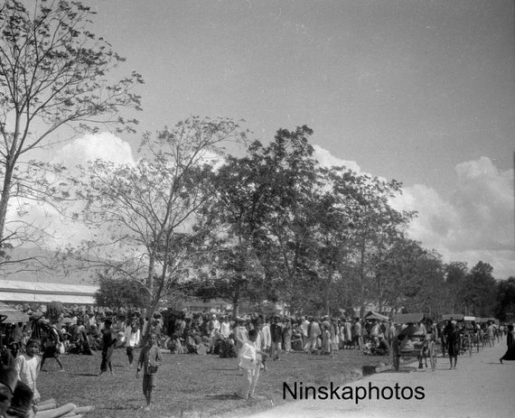 Porsea Market - Group of Locals - Rural Sumatra - Indonesia - 1925 - Fine Art Antique Photo Print - Vintage Photo