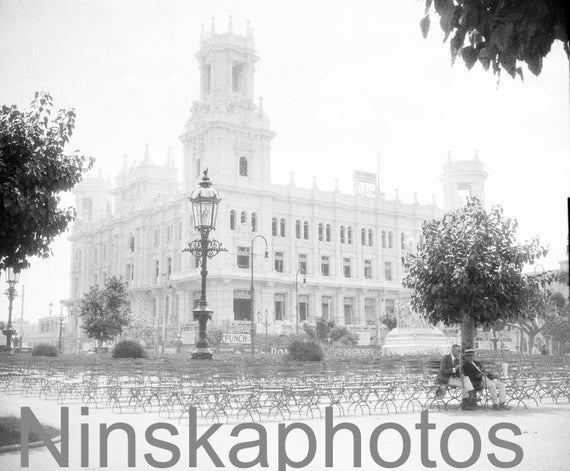 1927 Havana, Cuba, Central Park, 1920s antique photo reprint, black and white photography, photo art, Vintage Photography, Architecture