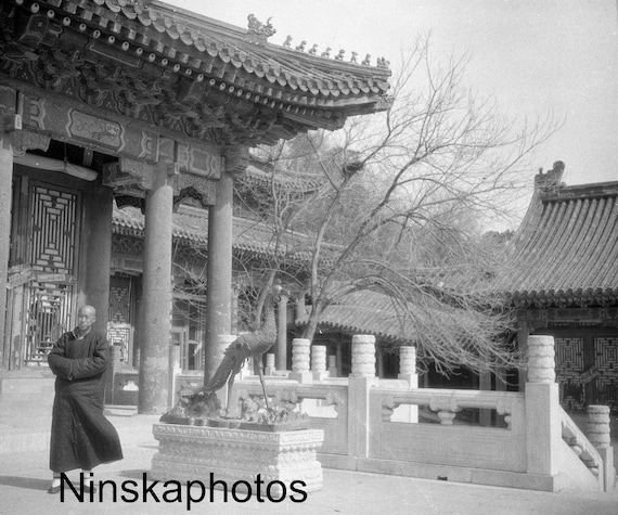 Summer Palace Courtyard - Beijing - Peking - China - 1925 - Fine Art Antique Photo Print - BNW - Vintage Photo - Photography