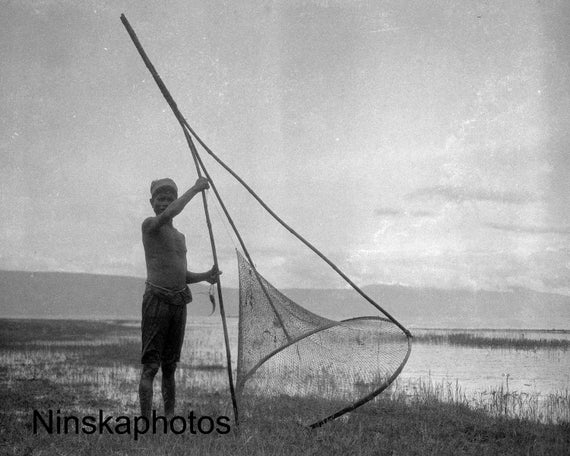 Lake Toba Fishing Village - Fisherman - Sumatra, Indonesia - 1925 - Fine Art Antique Photo Print - BNW - Vintage Photo - 3528