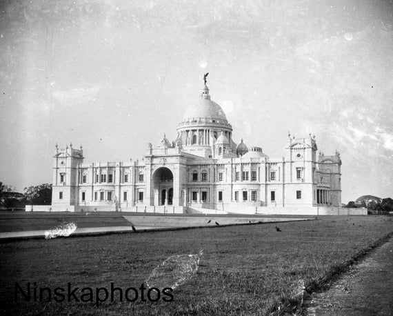 Victoria Memorial in Calcutta (Kolkata) India Vintage Photo Reproduction by James Dearden Holmes - Architecture - Historical Photography