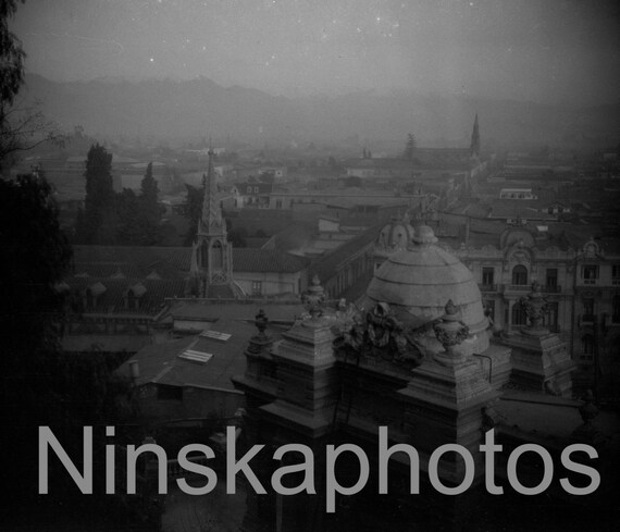 View of Santiago, Chile by J. Dearden Holmes, 1920s antique photo reprint - Available Framed