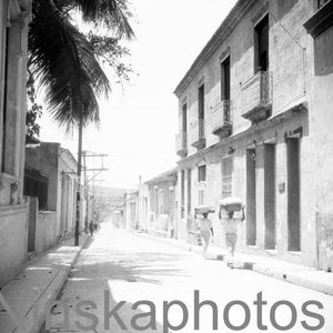 Santiago de Cuba, Street Scene, Cuba, 1920s antique photo reprint, black and white photography, photo art, wall art, wall decor