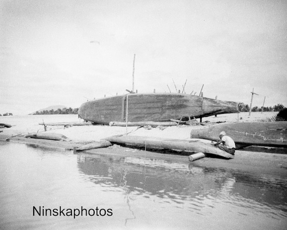 1920s A Shipyard on the Irrawaddy Burma Myanmar 1920s Antique Photo Reproduction - Vintage Photography Black and White