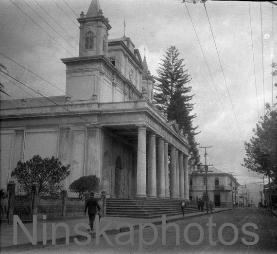 1920s Costa Rica, Cathedral in San Jose by J. Dearden Holmes, 1920s antique photo reprint, Vintage Photography