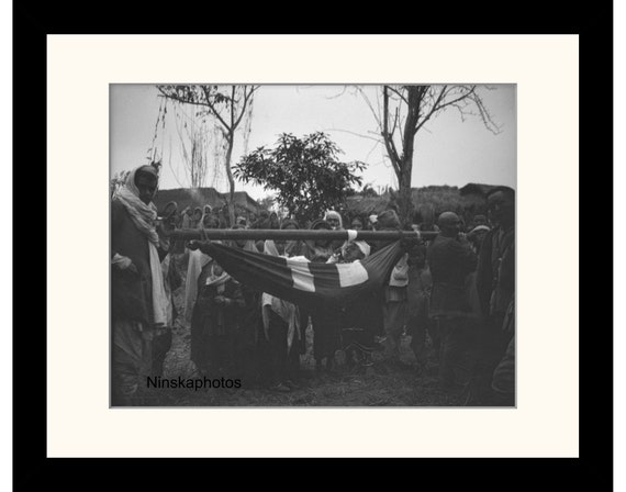 Wedding at Darjeeling Tea Estate - Groom in Hammock, Nagri, India Vintage Photo Reproduction by J. Dearden Holmes - Historical Photography