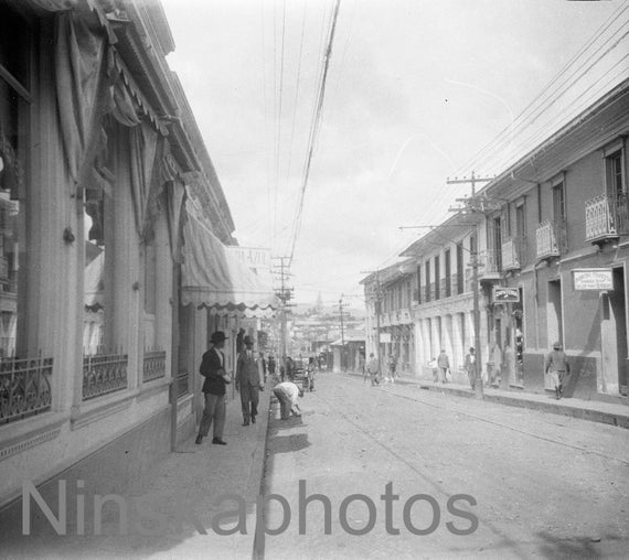 1920s Costa Rica, Street Scene in San Jose by J. Dearden Holmes, 1920s antique photo reprint, Vintage Photography