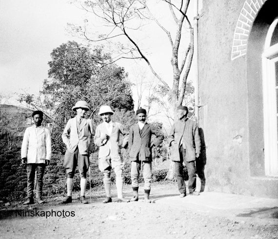 1920s Staff Members on a Tea Estate, Nagri, India Antique Photo Reproduction - Vintage Photography - Black and White