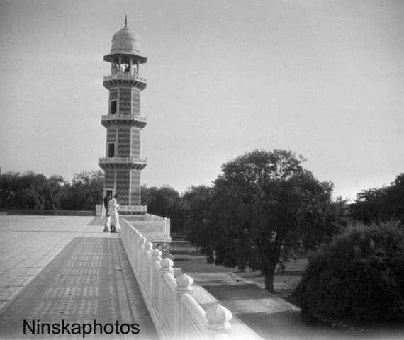 Tomb at Golden Mosque, Lahore by J. Dearden Holmes, 1920s antique photo reprint, India, Pakistan