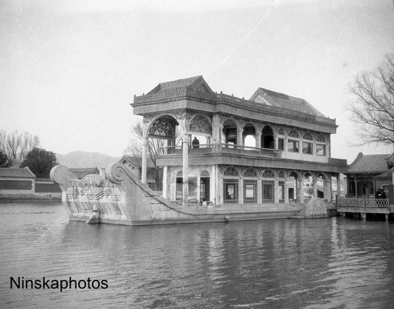 Summer Palace - Marble Boat - Beijing Peking - China - 1925 - Fine Art Antique Photo Print - Vintage Photo - 4478