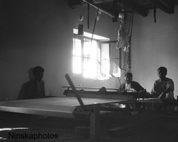 Silk Farm in Bangalore - Weaving Silk - India - Vintage Photo Reproduction by James Dearden Holmes - Historical Photo