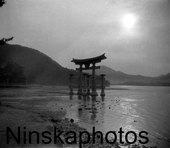 The Torii, Itsukushima Shrine, Miyajima, Japan by J. Dearden Holmes, 1920s antique photo reprint, Shinto