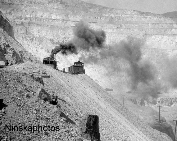 Bingham Copper Mine nr Salt Lake City, Utah - Bingham Canyon Mine - United States 1926 - Fine Art Antique Photo Print - Vintage Photo - 6069