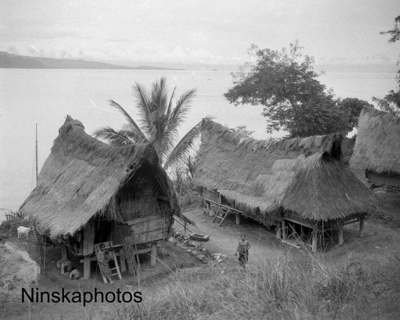 Lake Toba - Island Fishing Village - Riverside Houses - Sumatra, Indonesia - 1925 - Fine Art Antique Photo Print - Vintage Photo