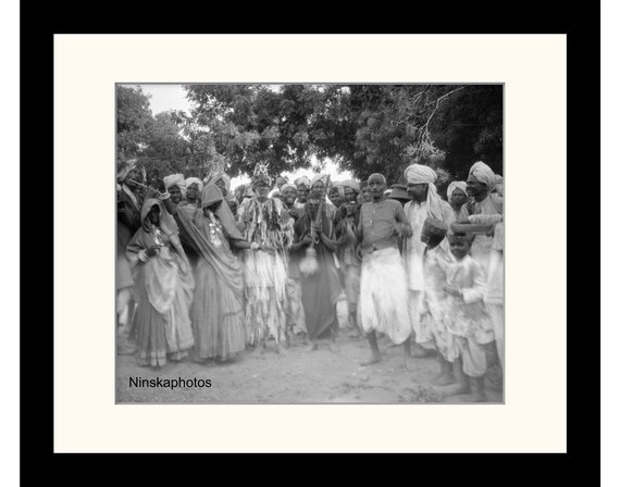 Revellers at Festival in Delhi, India Vintage Photo Reproduction by James Dearden Holmes - Historical Photo