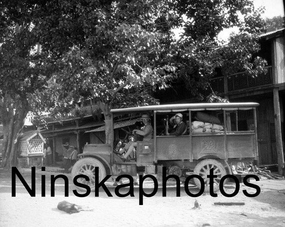 A Trip to Mogok courtesy of His Majesty's Mail Carrier, Myanmar, Burma, Asia, 1920s antique photo reprint, Postal Truck, Colonial Burma
