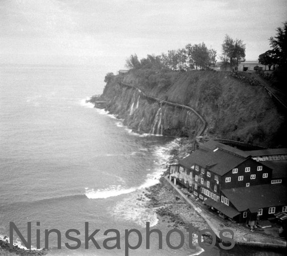 Sugar Factory on the Beach along the Hilo Railway Coastline, Hawaii, United States, 1920s antique photo reprint - Wall Decor - Local History