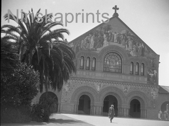 Stanford University Memorial Church, Palo Alto, California, United States, 1920s antique photo reprint