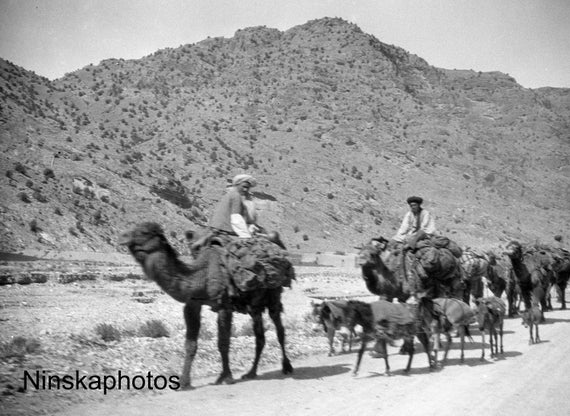 A Convoy along the Khyber Pass near Landi Kotal - India - Pakistan - Vintage Photo Reproduction by James Dearden Holmes