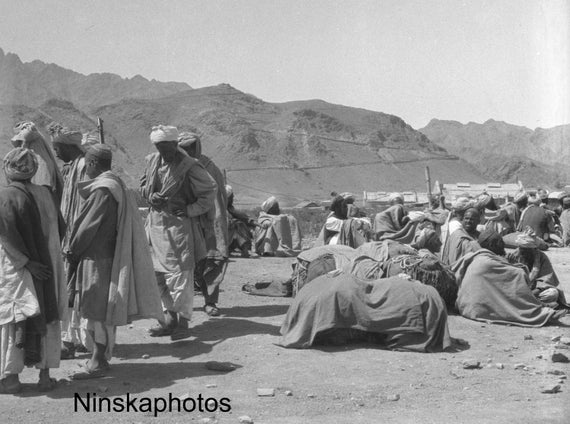 Group of Locals near the Fort in Landi Kotal - India - Pakistan - Vintage Photo Reproduction by James Dearden Holmes