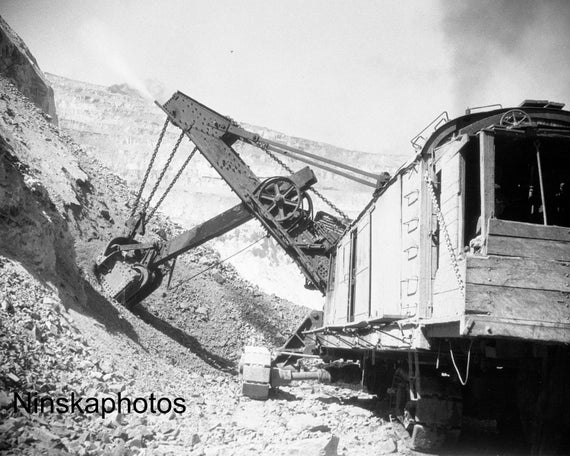 Bingham Copper Mine nr Salt Lake City, Utah - Bingham Canyon Mine - United States 1926 - Fine Art Antique Photo Print - Vintage Photo - 6074