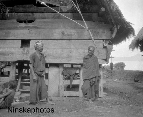 Locals in Fishing Village near Lake Toba - Sumatra, Indonesia - 1925 - Fine Art Antique Photo Print - Vintage Photo