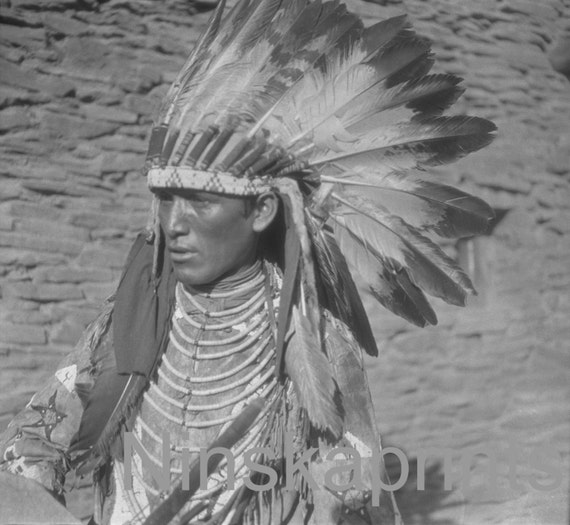 Young Hopi Chief, Arizona, United States, 1920s antique photo reprint