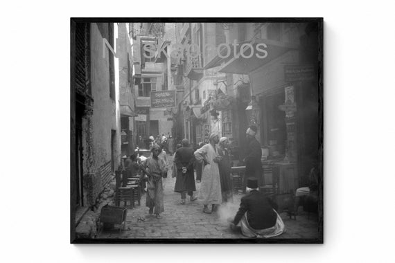 The Coffee Roaster - Street Scene in Cairo, Egypt by J. Dearden Holmes, 1920s antique photo reprint