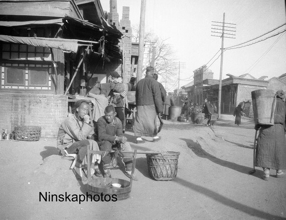 Street Scene - Beijing - Peking - China - 1925 - Fine Art Antique Photo Print - BNW - Vintage Photo - Photography