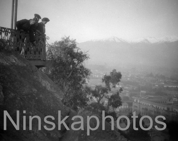 View of Santiago, Chile by J. Dearden Holmes, 1920s antique photo reprint - Available Framed