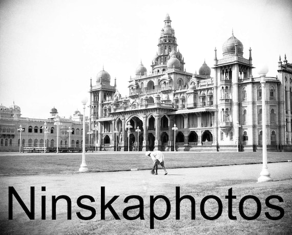 1920s India, Mysore Maharajah's Palace, Karnataka, Southern India by J. Dearden Holmes, 1920s antique photo reprint